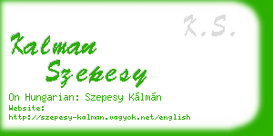 kalman szepesy business card