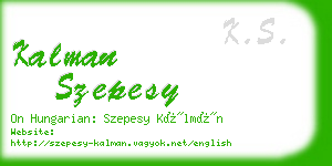 kalman szepesy business card